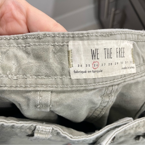 Free People Sage Green Cropped Wide Leg Patti Pants Size 26 Cotton.  L15 - Picture 5 of 8